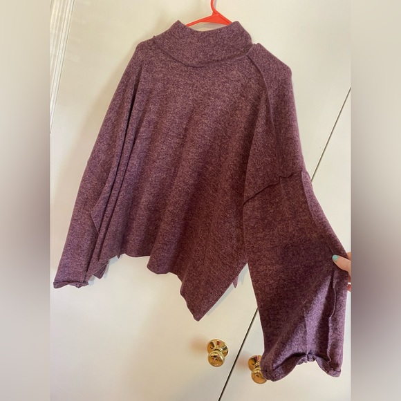 Zeana Cropped Turtleneck Sweater Purple XL - Picture 4 of 6